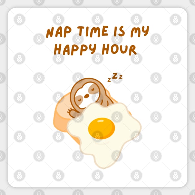 Nap Time is My Happy Hour Sloth Sticker by theslothinme